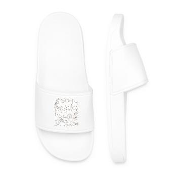 Coffee Bean Orbit Swirl - Men’s Pool Sliders - white - Front