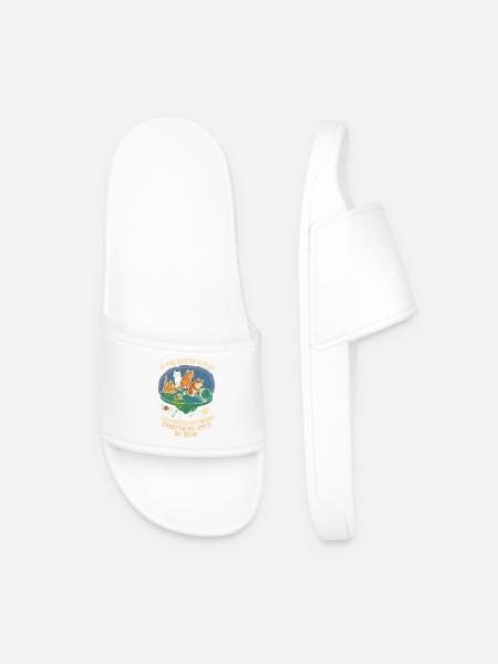 If the earth were flat, the cats would already have - Men’s Pool Sliders - white