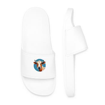 PopArt Cow Portrait Circle - Men’s Pool Sliders - white - Front