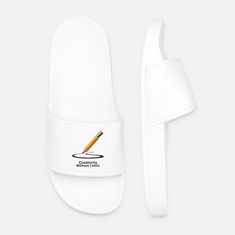 Pencil Sparks Creativity Without Limits - Men’s Pool Sliders - white