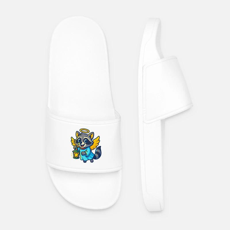 Engel Waschbär Weihnachten Design - Männer Badelatschen - Weiß