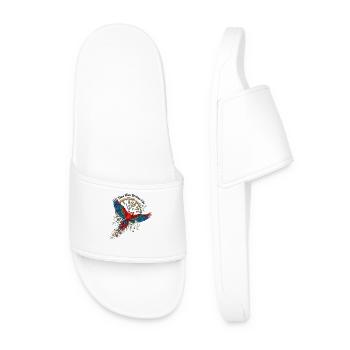 Time parrot in steampunk style - Men’s Pool Sliders - white - Front