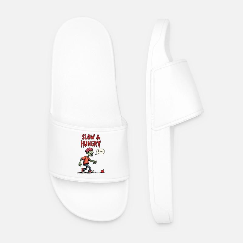 Slow & Hungry Zombie Comic - Männer Badelatschen - Weiß