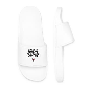 Comme un grand vin je me bonifie avec l’âge - Claquettes Homme - blanc - Devant