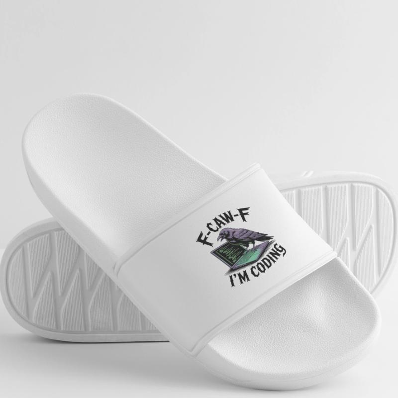 RabenCoder: Code Raven am Laptop Männer Badelatschen