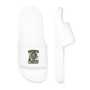 PsychoBotanica Mad Scientist - Men’s Pool Sliders - white - Front