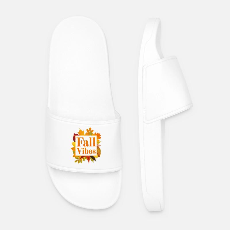 Fall Vibes - Men’s Pool Sliders - white