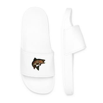 Fascinating trout by the water - Men’s Pool Sliders - white - Front