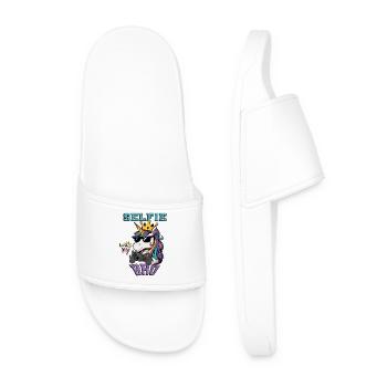 Selfie avec mon frère - Licorne zocken - Claquettes Homme - blanc - Devant