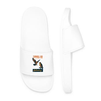 Falcon Things I Do In My Spare Time Falconry - Men’s Pool Sliders - white - Front