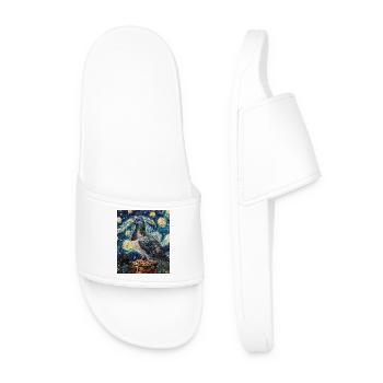Colombe Oiseau Van Gogh Style Nuit étoilée - Claquettes Homme - blanc - Devant
