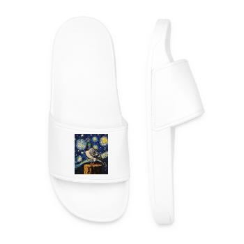 Colombe Oiseau Van Gogh Style Nuit étoilée - Claquettes Homme - blanc - Devant