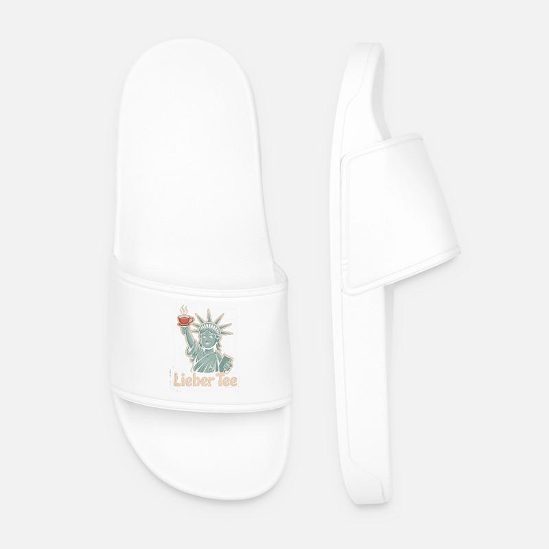 Dear Tea Liberty Design - Men’s Pool Sliders - white