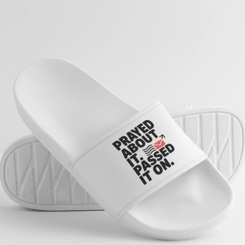 Prayed About It Passed It On Prayer Men’s Pool Sliders