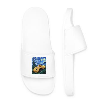 Snake Python Van Gogh Style Starry Night - Men’s Pool Sliders - white - Front