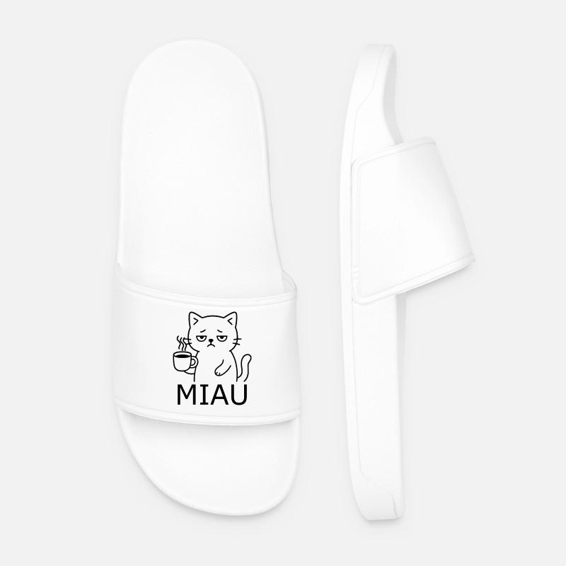 Müde Katze - Männer Badelatschen - Weiß