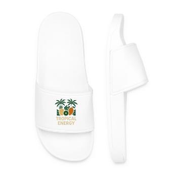 Tropical Energy – Sommerliches Frucht Design - Männer Badelatschen - Weiß - Vorne