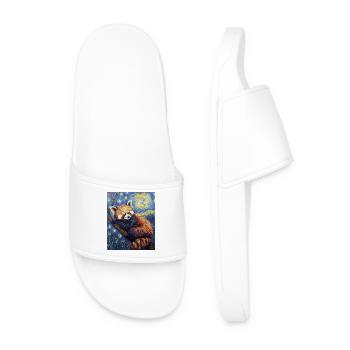 Panda roux Ours Style Van Gogh Nuit étoilée - Claquettes Homme - blanc - Devant