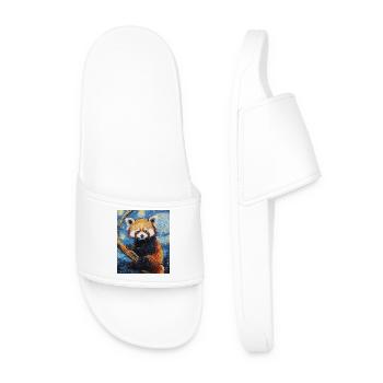Panda roux Ours Style Van Gogh Nuit étoilée - Claquettes Homme - blanc - Devant