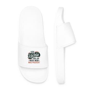 I'm smiling 'cause I don't know what's happening - Men’s Pool Sliders - white - Front