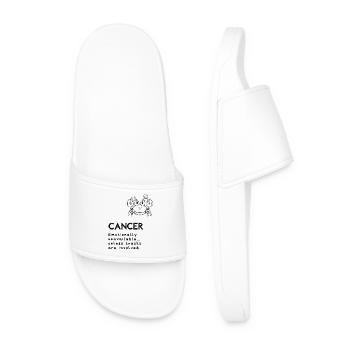 Cute Cancer Cartoon – Snack Therapist - Men’s Pool Sliders - white - Front