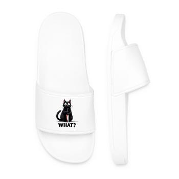 WHAT? Killer Cat - Men’s Pool Sliders - white - Front