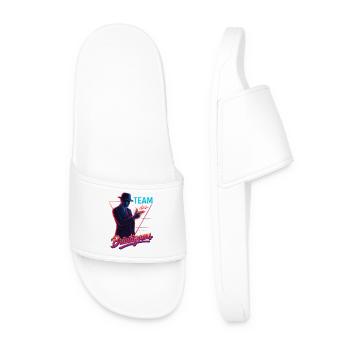 Groom's Team Retro Bachelorette Party - Men’s Pool Sliders - white - Front