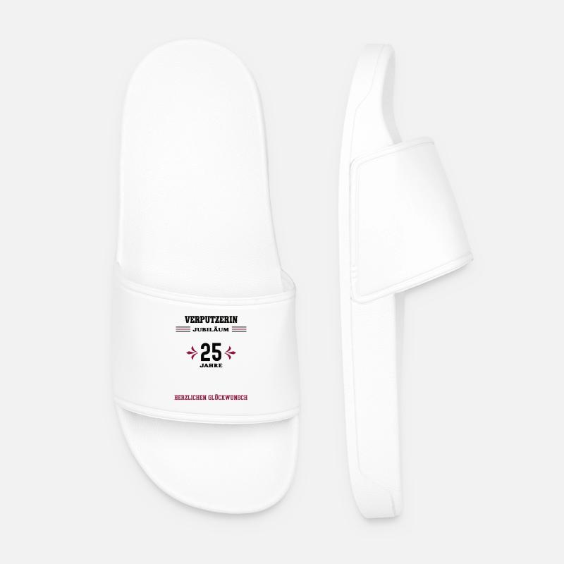 Plasterer 25th anniversary 25th company anniversary - Men’s Pool Sliders - white