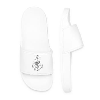 Nautic Design Beautiful Ocean Anchor Illustration - Men’s Pool Sliders - white - Front
