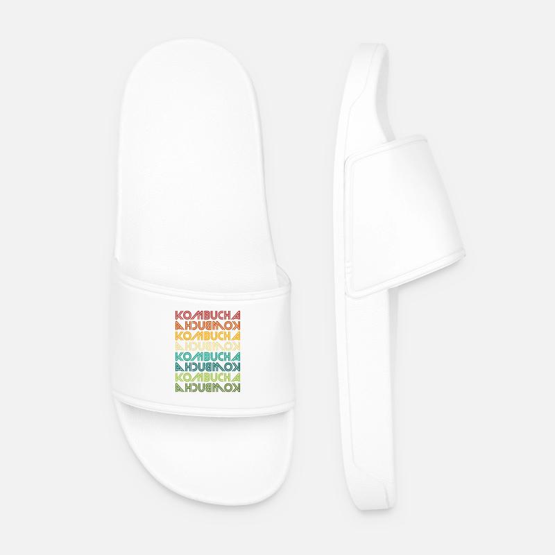 Kombucha Gradient Multi-Print - Men’s Pool Sliders - white