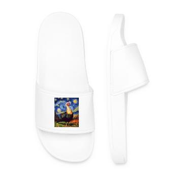 Oiseau de dinde à la Van Gogh - Claquettes Homme - blanc - Devant