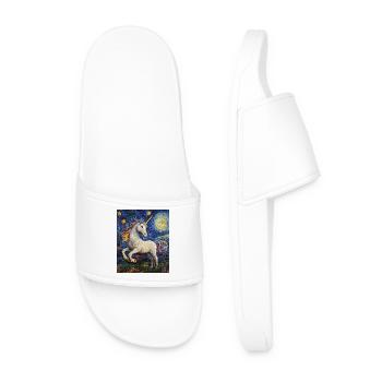 Einhorn Einhörner Unicorn Van Gogh Style - Men’s Pool Sliders - white - Front