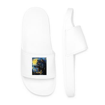 Loup loup-garou style Van Gogh - Claquettes Homme - blanc - Devant