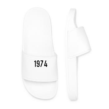 Awesome since 1974 | 1974 Gift - Men’s Pool Sliders - white - Front