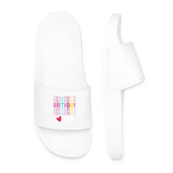 Fille d’anniversaire Fille d’anniversaire Cadeau Coeur - Claquettes Homme - blanc - Devant