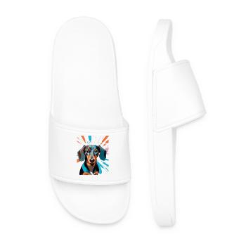 PopArt Teckel Couleur Douche - Claquettes Homme - blanc - Devant