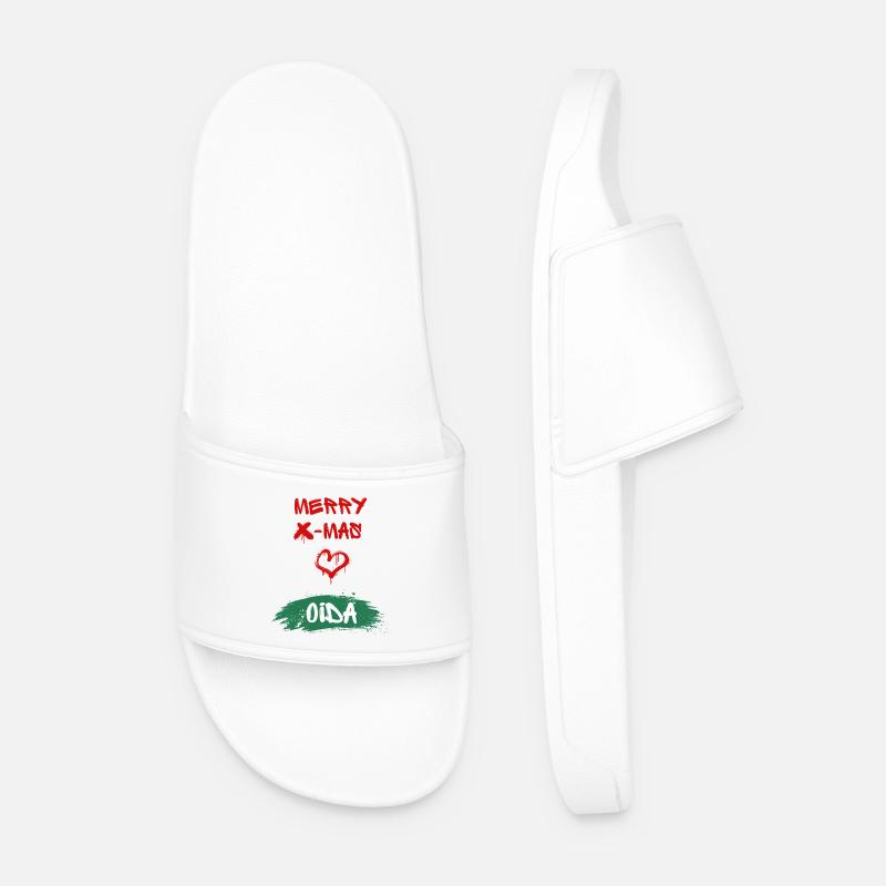 Xmas, Oida - Men’s Pool Sliders - white