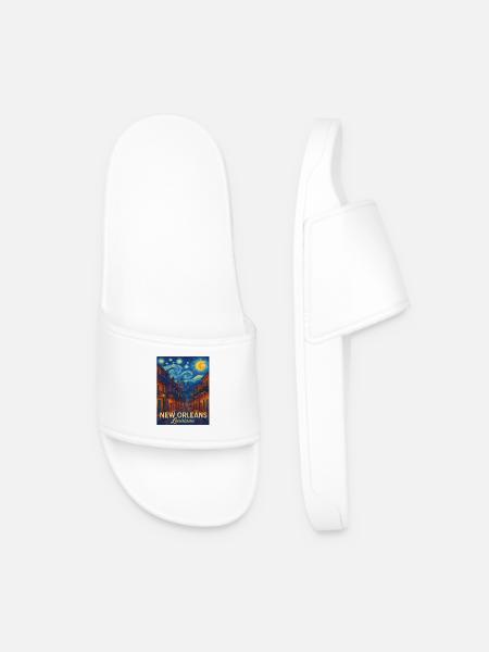 New Orleans, Louisiana - Men’s Pool Sliders - white
