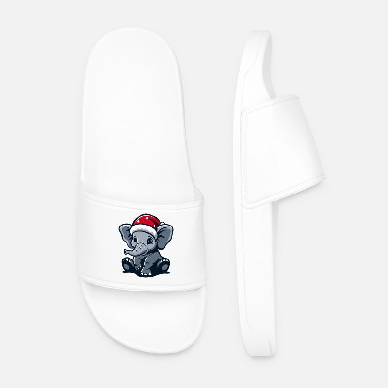 Elefant Weihnachten - Männer Badelatschen - Weiß