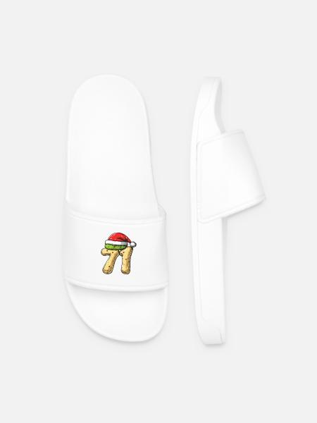 71 Number Biscuit Christmas - Men’s Pool Sliders - white