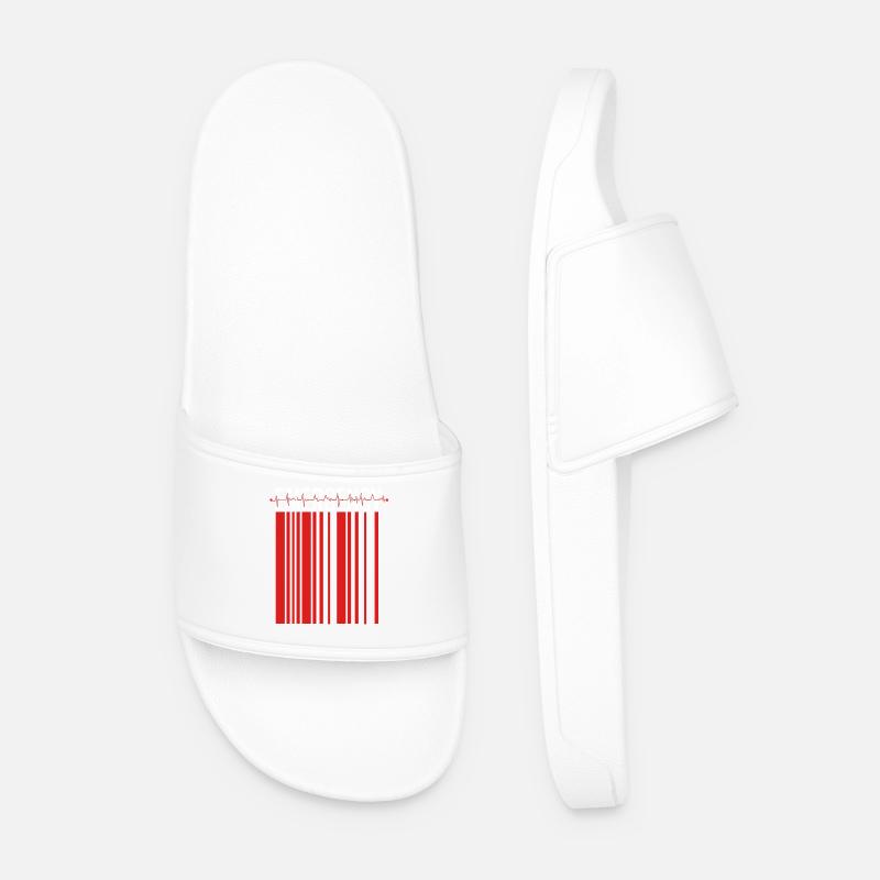 Emergency Stripe Contrast - Men’s Pool Sliders - white