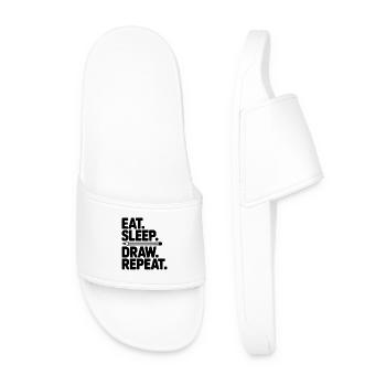 Manger. Dormir. Dessiner. Répéter. - Claquettes Homme - blanc - Devant