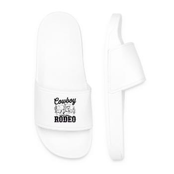 Cowboy Rodeo – Vintage Western - Men’s Pool Sliders - white - Front