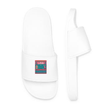Festive Name Lisa Ugly Chrismas Style, Xmas  - Men’s Pool Sliders - white - Front