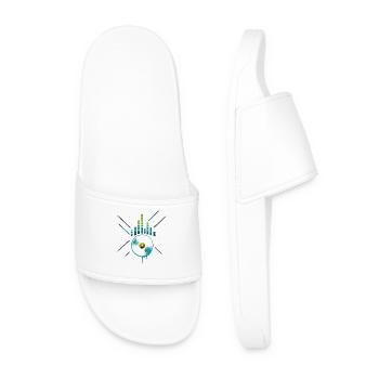 Neon Vinyl Equalizer, Club Techno Beats - Men’s Pool Sliders - white - Front