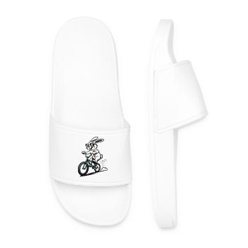 Hase auf BMX mit Sonnenbrille - Männer Badelatschen - Weiß - Vorne