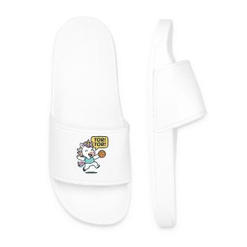 But de la licorne Handball Goal, motif de l’enfant encourageant - Claquettes Homme - blanc - Devant