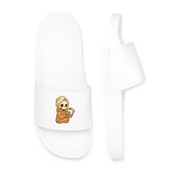 Squelette de café douillet – Ambiance bien-être - Claquettes Homme - blanc - Devant