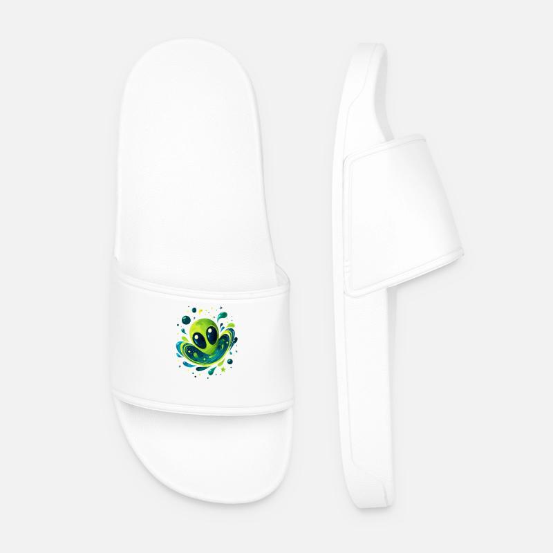 Galactic Alien Vortex - Men’s Pool Sliders - white