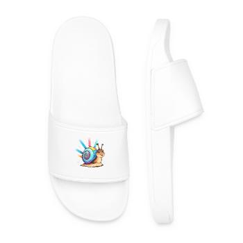 Rainbow Snail Color Explosion - Men’s Pool Sliders - white - Front